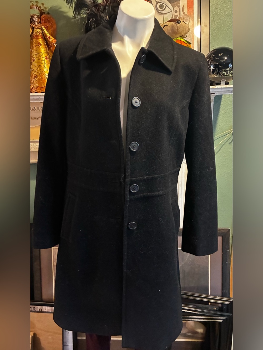 Ann Taylor black wool coat - 12 mint!